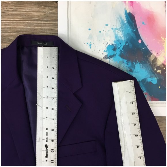 Suitopia Mens‎ Suit 2 Piece Set Size 38R Jacket Blazer Pants Two Button Tailored - Picture 12 of 16